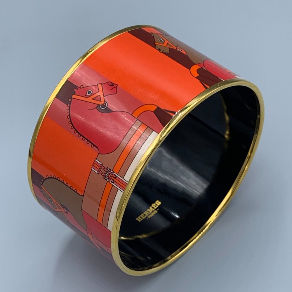 Hermès X Wide enamel bangle Sz 70